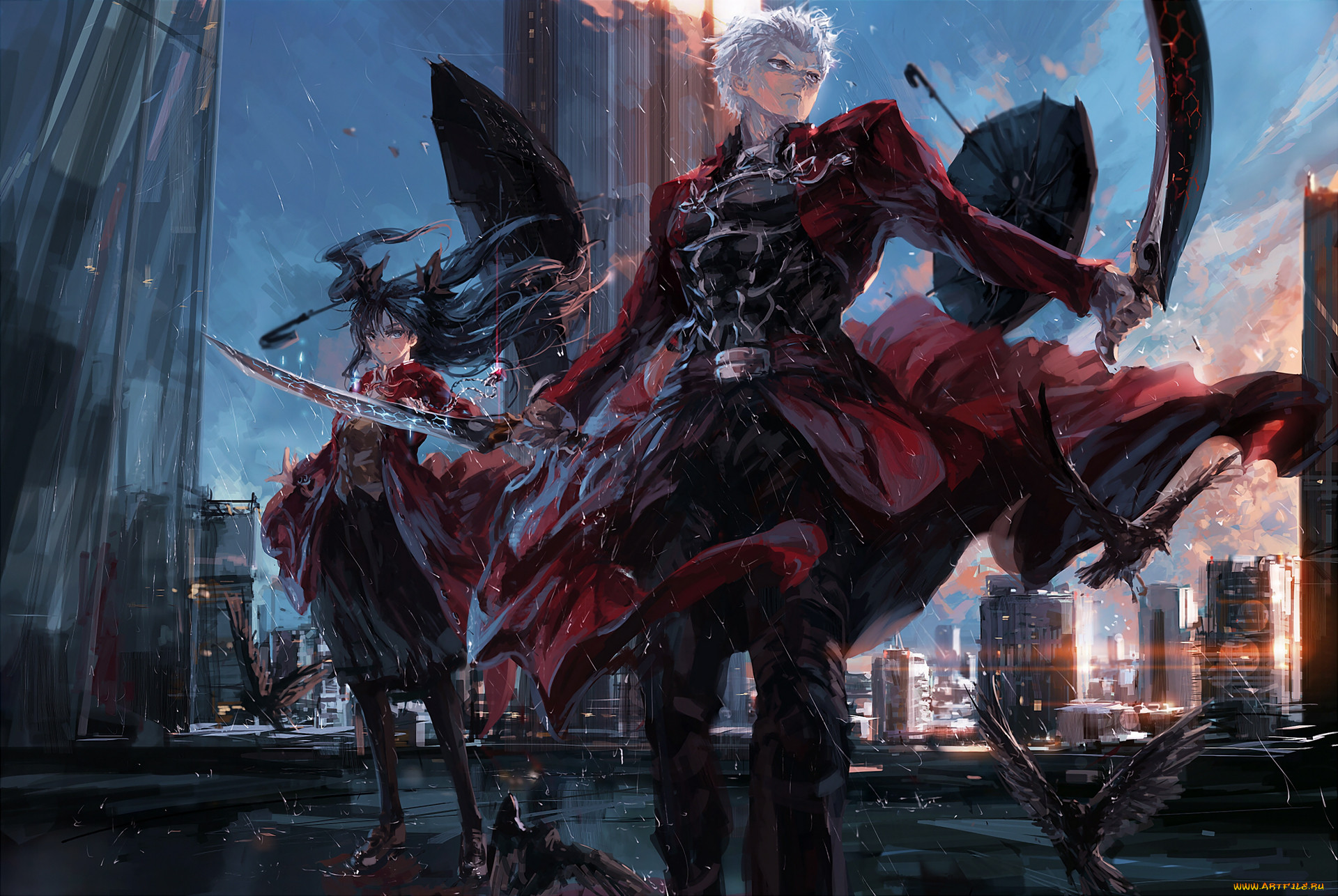 , fate, stay night, stu, dts, archer, tohsaka, rin, stay, night, upscale, , 